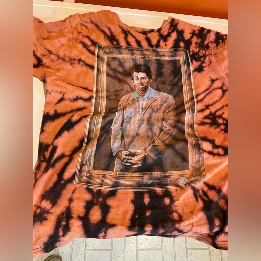 😂 Distressed Seinfeld Kramer Acid Wash T-Shirt US XL 😂
